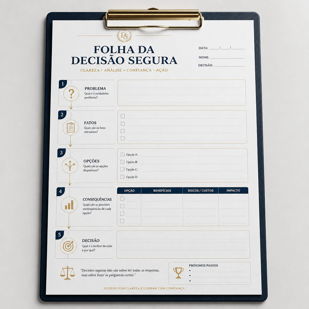 Folha da Decisão Segura: Roteiro Quebra-Crenças e Framework de Decisão