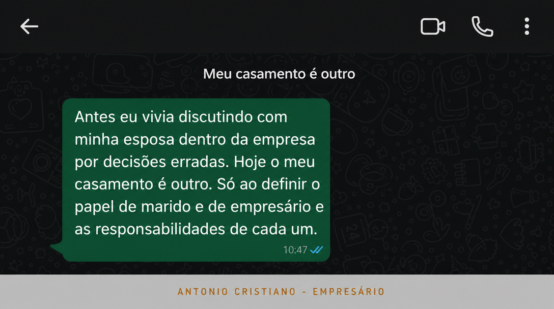 Depoimento de Antonio Cristiano sobre resultados do Guia Líder no casamento